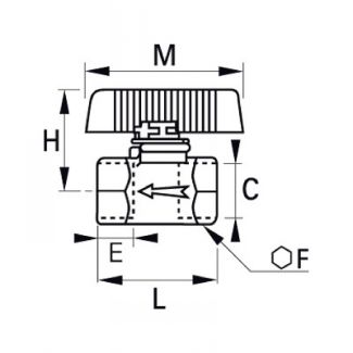 Robinet lenticulaire 2 voies femelle BSP cylindrique - LEGRIS 4602 - Plan