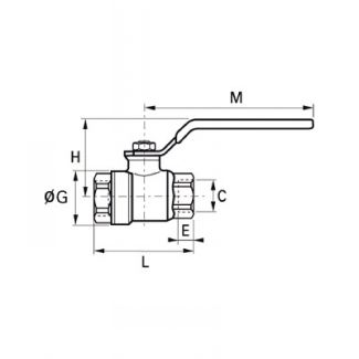 Robinet inox série légère 2 voies femelle BSP cylindrique - LEGRIS 4810 - Plan