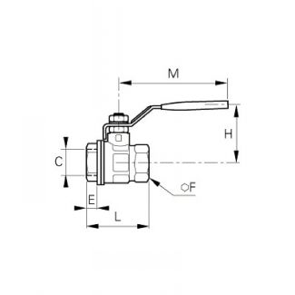 Robinet droit 2/2 standard, femelle BSP - LEGRIS 4902 - Plan