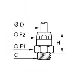 Piquage droit mâle métrique cylindrique - LEGRIS 6101 - Plan