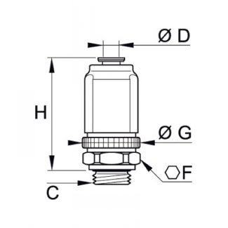 Régleur débit en ligne échappement mâle cylindrique - LEGRIS 7020 - Plan