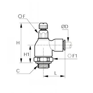 Régleurs débit,échappement, BSP cylindrique - LEGRIS 7100 - Plan