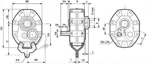 Réducteur pendulaire Poulibloc 2120-2112 - Plan