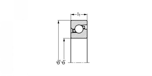 Butées à billes à contact oblique support de vis à simple effet, de super précision - Plan