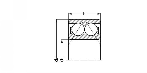Roulement à billes à contact oblique à deux rangées ouvert - plan