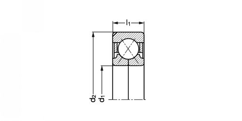 Roulement à billes à contact oblique à une rangée 4 points de contact - plan