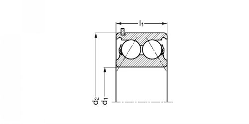 Roulement à billes à contact oblique à deux rangées avec rainure NR - plan