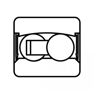 Symbole roulement à rotule sur billes, alésage cylindrique (2RS)