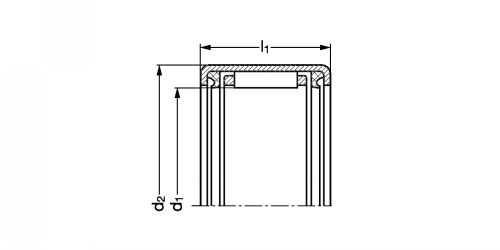 Douille à aiguilles avec 2 joints d'étanchéité (2RS) - Plan