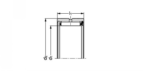 Roulement à aiguilles (2RS) sans bague intérieure - plan