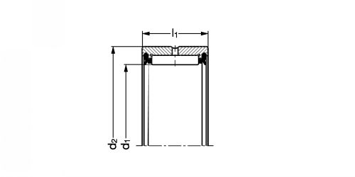 Roulement à aiguilles (2RS) sans bague intérieure - plan
