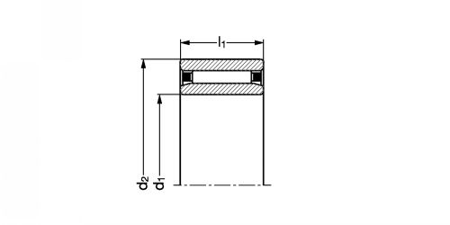 Roulement à aiguilles sans bords, sans bague intérieure - plan