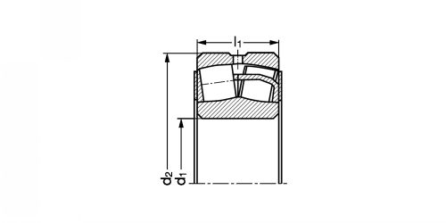 Roulement à rotule sur rouleaux, avec 2 flasques (ZZ) - alésage cylindrique - Plan R7-105