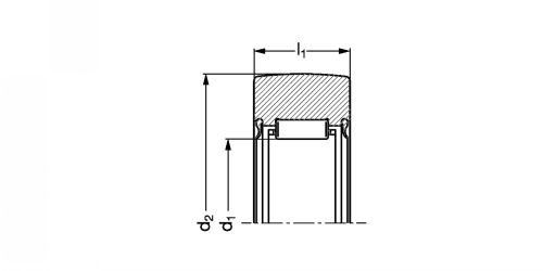 Galet de came sans guidage axial avec 2 joints d'étanchéité, sans bague intérieure - Plan