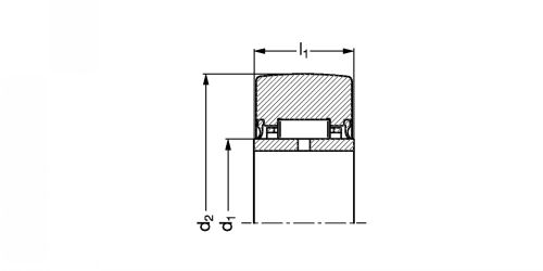 Galet de came sans guidage axial avec 2 joints d'étanchéité, à bague intérieure - Plan