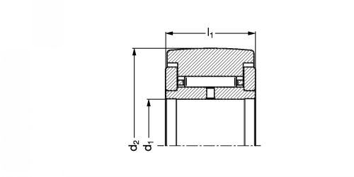 Galet de came avec guidage axial par rondelles - Plan