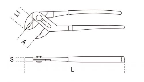 Pince multiprise entrepassée 1048VN - Plan