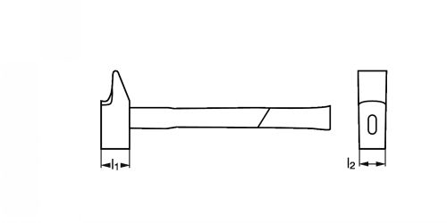 Marteau de mécanicien tête rivoir - Plan