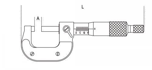 Micromètre d'extérieur numérique 1658DGTB - Dimensions