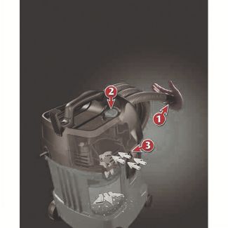 Aspirateur 20 litres eau et poussières cuve polyéthylène (Photo #2)