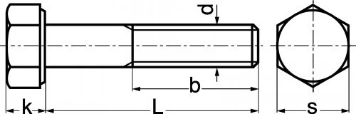 Vis à tête hexagonale - Plan