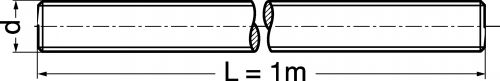 Tige filetée longueur 1 mètre  - Plan