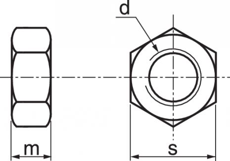 Ecrou Hexagonal Hu - Plan