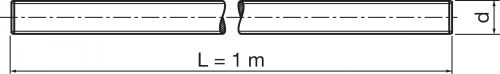 Tige filetée longueur 1 mètre - Plan