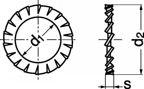 Rondelle à denture extérieure - Plan