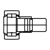 Symbole Galet de roulement sur axe avec guidage axial, avec excentrique, étanchéité par labyrinthe des 2 côtés