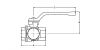 Vanne laiton horizontale 3 voies femelle 42111 - Plan