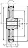 Roue à vis cylindrique en fonte grise - Plan