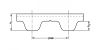 Courroie dentée polyuréthane pas métrique - Plan
