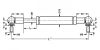 Ressort à gaz inox - Tige diamètre 8 à rotule