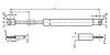 Ressort à gaz - Tige diamètre 8 à oeillet - Plan