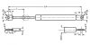 Ressort à gaz - Tige diamètre 10 à oeillet - Plan