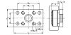 Galet combiné avec bride rectangulaire - Plan