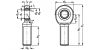 Embout à rotule mâle chromage dur/PTFE - Plan