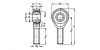 Embout à rotule mâle acier inox/PTFE - Plan