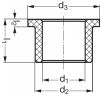 Coussinet lisse polyamide à collerette - Plan