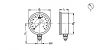 Manomètre boîtier acier sec - Plan diam. 63