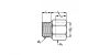 Prolongateur mâle-femelle cylindrique - Plan