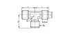 Té égal femelle cylindrique - Plan