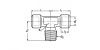 Té égal mâle-femelle cylindrique et conique - Plan