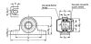 Palier à semelle thermoplastique blanc J4-652 - Plan