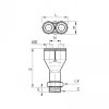 Piquage en Y simple mâle BSP cylindrique et métrique - LEGRIS 3158 - Plan
