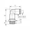 Équerre prolongée mâle BSP cylindrique et métrique - LEGRIS 3169 - Plan