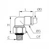 Équerre oscillante à piquage mâle cylindrique - LEGRIS 3189 - Plan