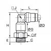 Équerre prolongée à piquage mâle,BSP cylindrique/métrique - LEGRIS 3669 - Plan