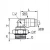 Équerre compacte à piquage mâle, BSP cylindrique/métrique - LEGRIS 3699 - Plan